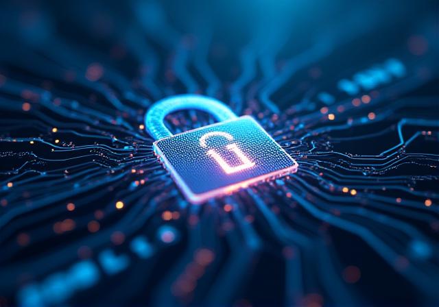 Concetto di sicurezza dei dati e crittografia AI